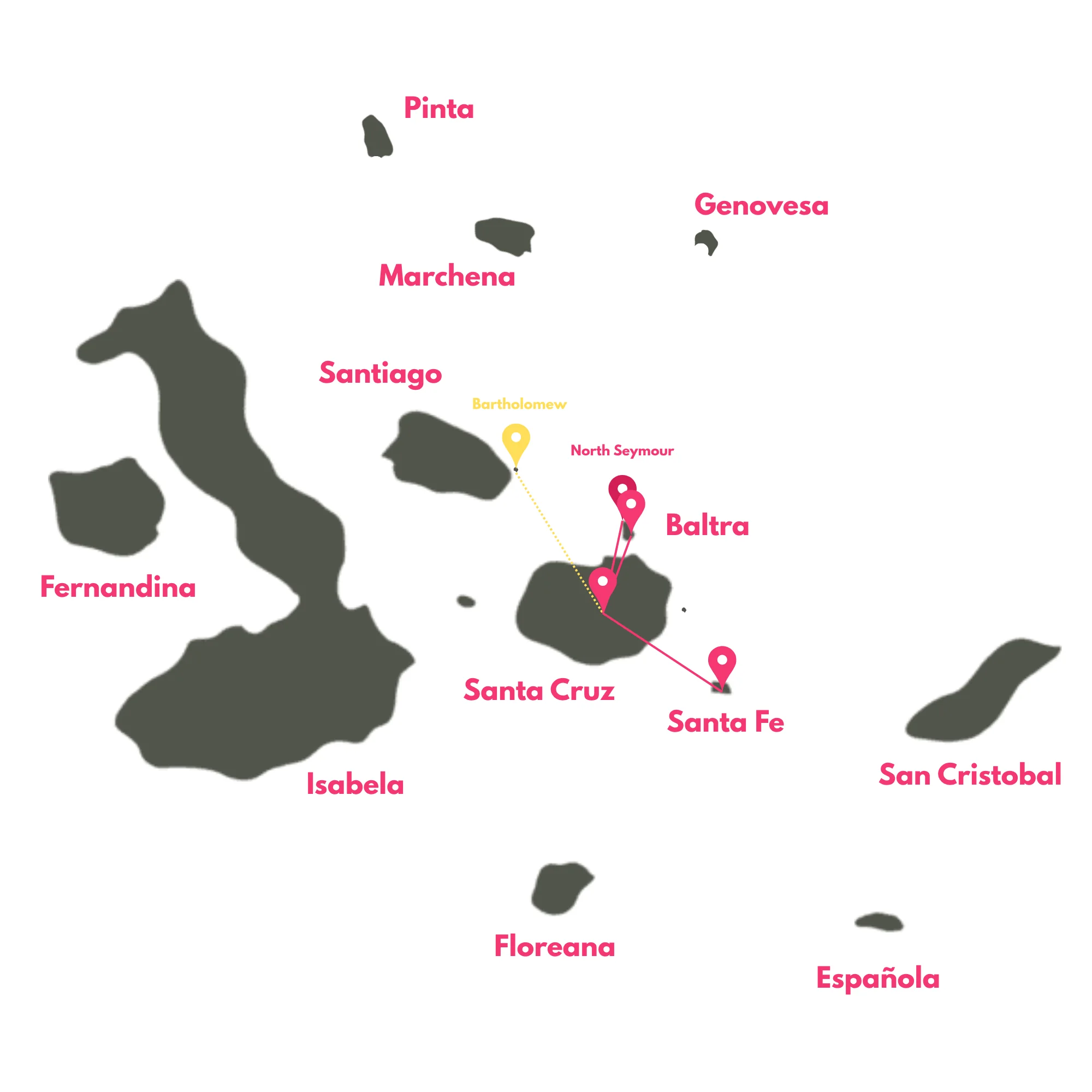 5 Day "Galapagos Alternative" Tour - IDEAL route map